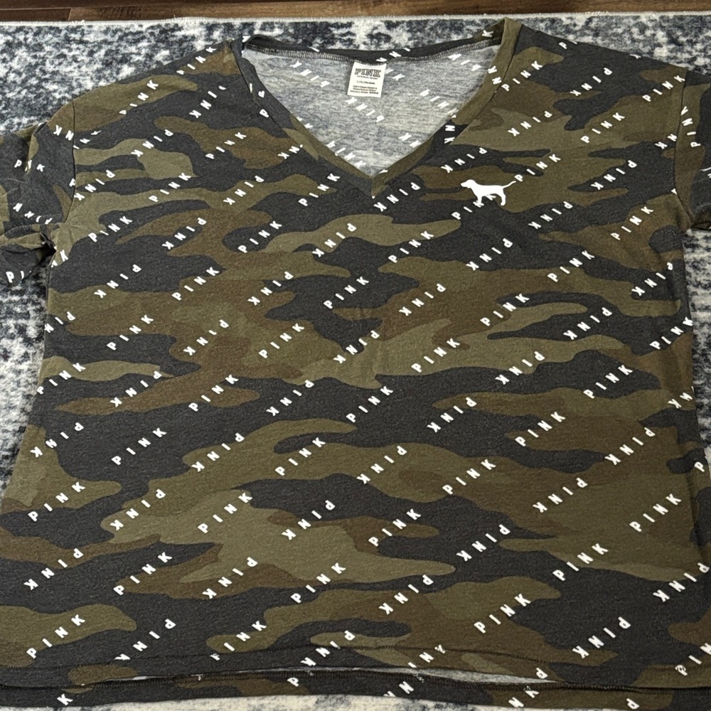 PINK Victoria's Secret Camouflage Short Sleeve Tee